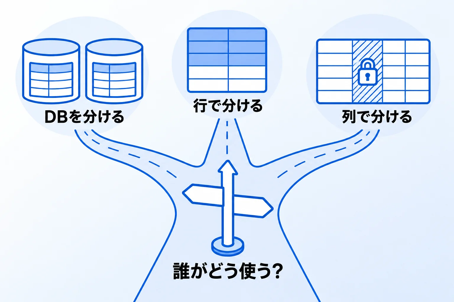 データベースを分ける・行で分ける・列で分けるの選び方